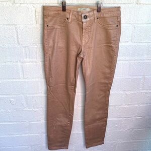 Rich & Skinny Metallic Stretch Rose Gold Skinny Jegging Jeans sz 29
